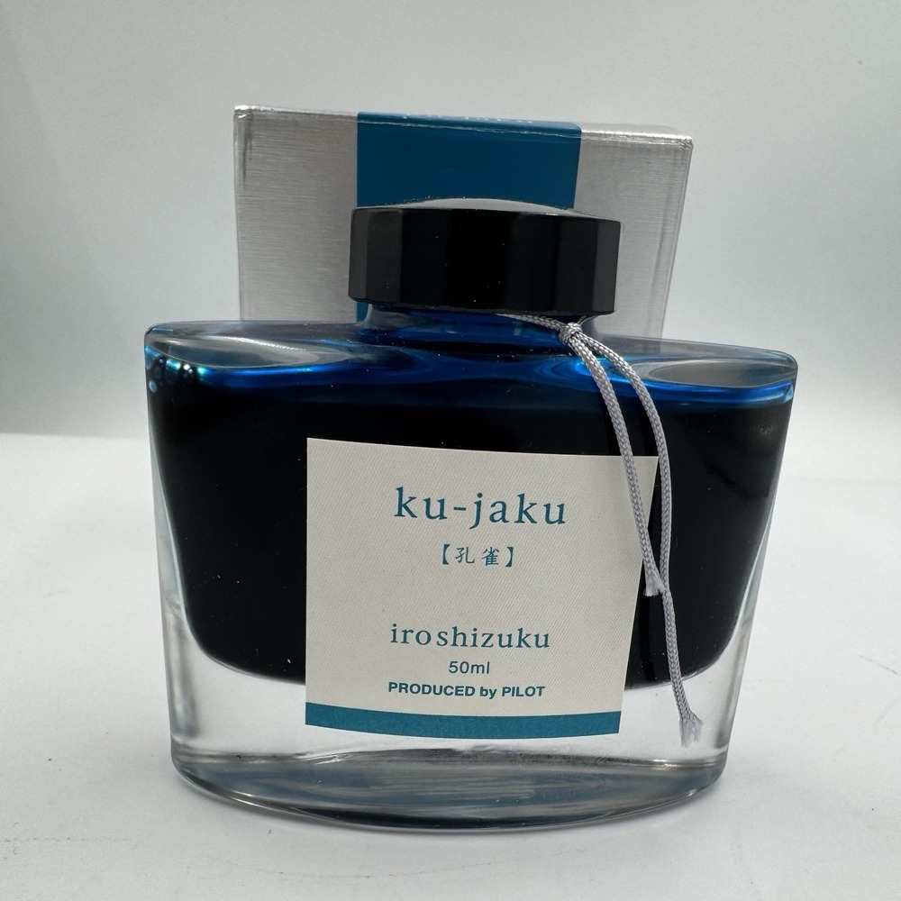 Pilot IroShizuku Ku-jaku Fountain Pen Ink - Peacock 50ml Glass Bottle